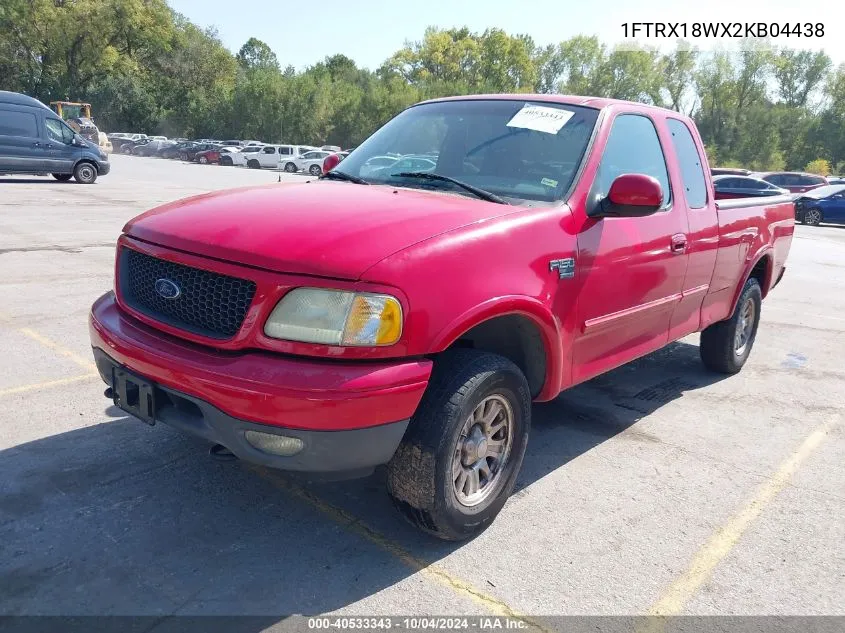 2002 Ford F-150 Lariat/Xl/Xlt VIN: 1FTRX18WX2KB04438 Lot: 40533343