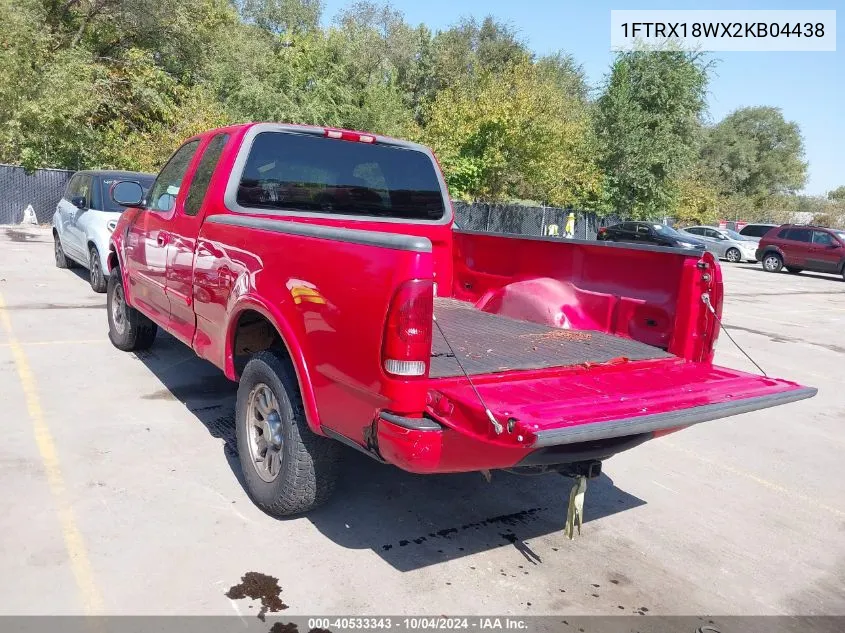 2002 Ford F-150 Lariat/Xl/Xlt VIN: 1FTRX18WX2KB04438 Lot: 40533343