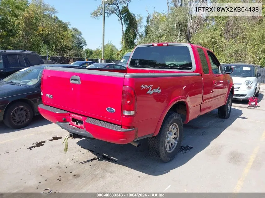 2002 Ford F-150 Lariat/Xl/Xlt VIN: 1FTRX18WX2KB04438 Lot: 40533343