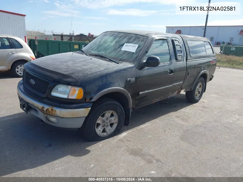 2002 Ford F-150 Lariat/Xl/Xlt VIN: 1FTRX18L32NA02581 Lot: 40537315