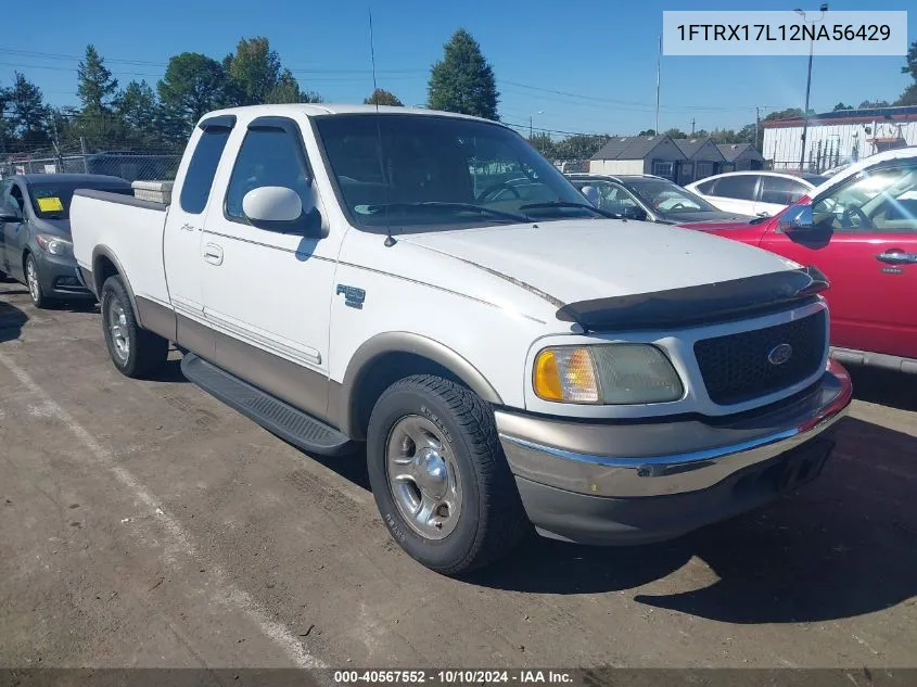 2002 Ford F-150 Lariat/Xl/Xlt VIN: 1FTRX17L12NA56429 Lot: 40567552