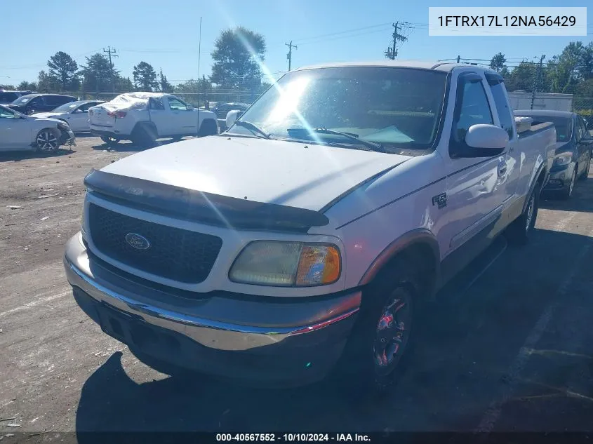 2002 Ford F-150 Lariat/Xl/Xlt VIN: 1FTRX17L12NA56429 Lot: 40567552