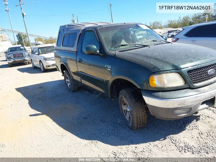 2002 Ford F-150 Xl/Xlt VIN: 1FTRF18W12NA62601 Lot: 40572399