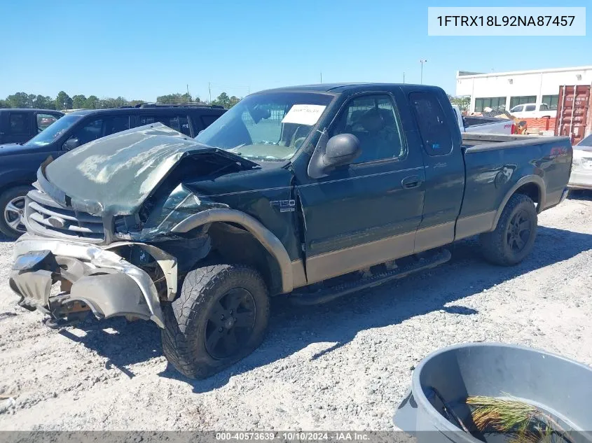 1FTRX18L92NA87457 2002 Ford F-150 Lariat/Xl/Xlt