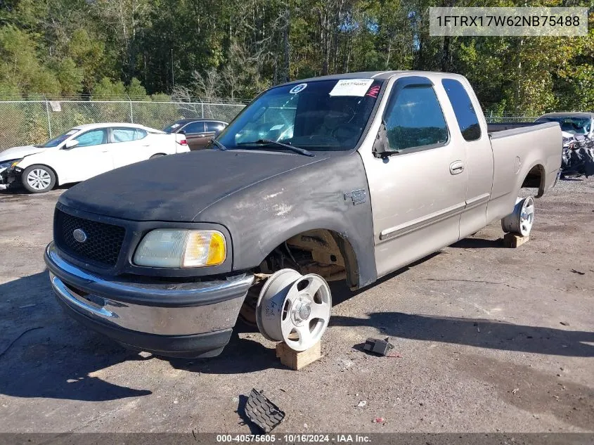 2002 Ford F-150 Lariat/Xl/Xlt VIN: 1FTRX17W62NB75488 Lot: 40575605