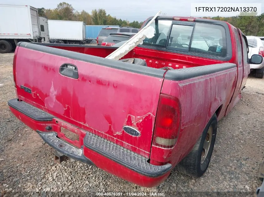 2002 Ford F-150 Xl/Xlt VIN: 1FTRX17202NA13370 Lot: 40576351