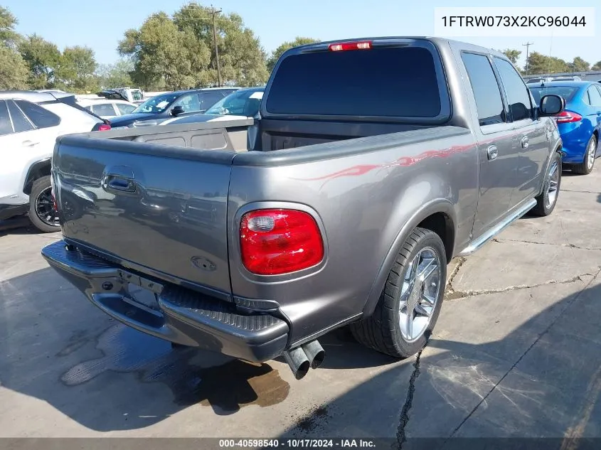 2002 Ford F-150 Lariat VIN: 1FTRW073X2KC96044 Lot: 40598540