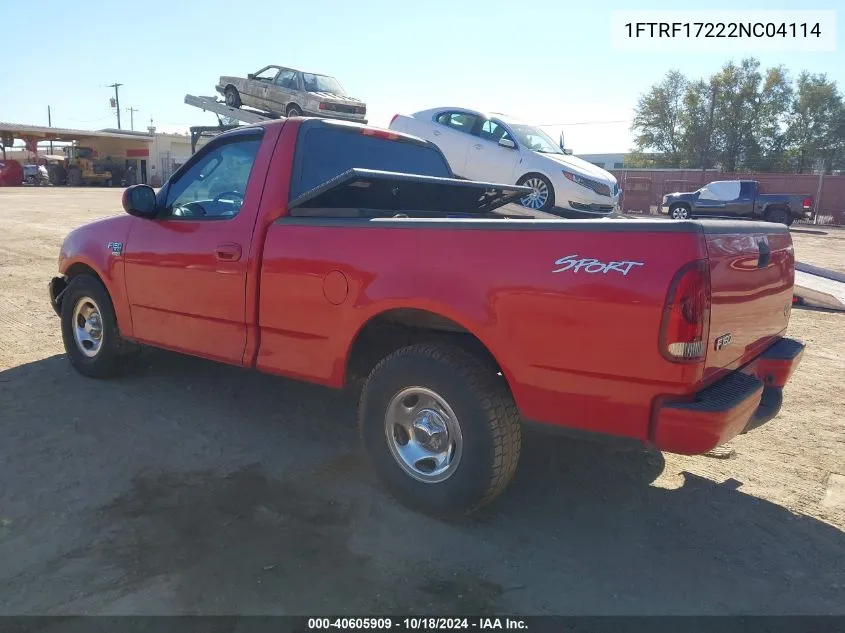 2002 Ford F-150 Xl/Xlt VIN: 1FTRF17222NC04114 Lot: 40605909