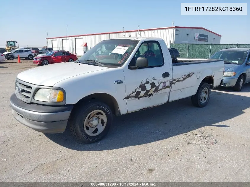 2002 Ford F-150 Xl/Xlt VIN: 1FTRF17282KC18360 Lot: 40631290