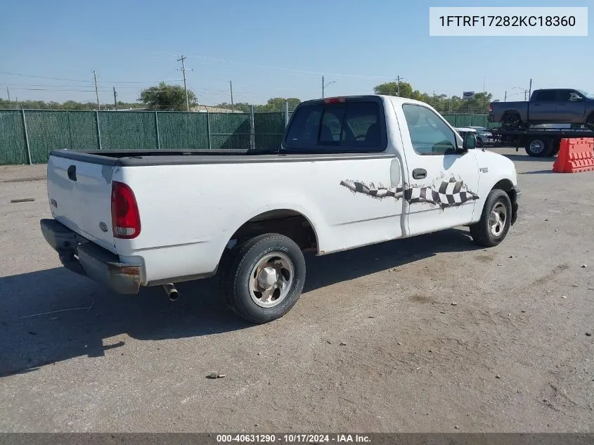 2002 Ford F-150 Xl/Xlt VIN: 1FTRF17282KC18360 Lot: 40631290