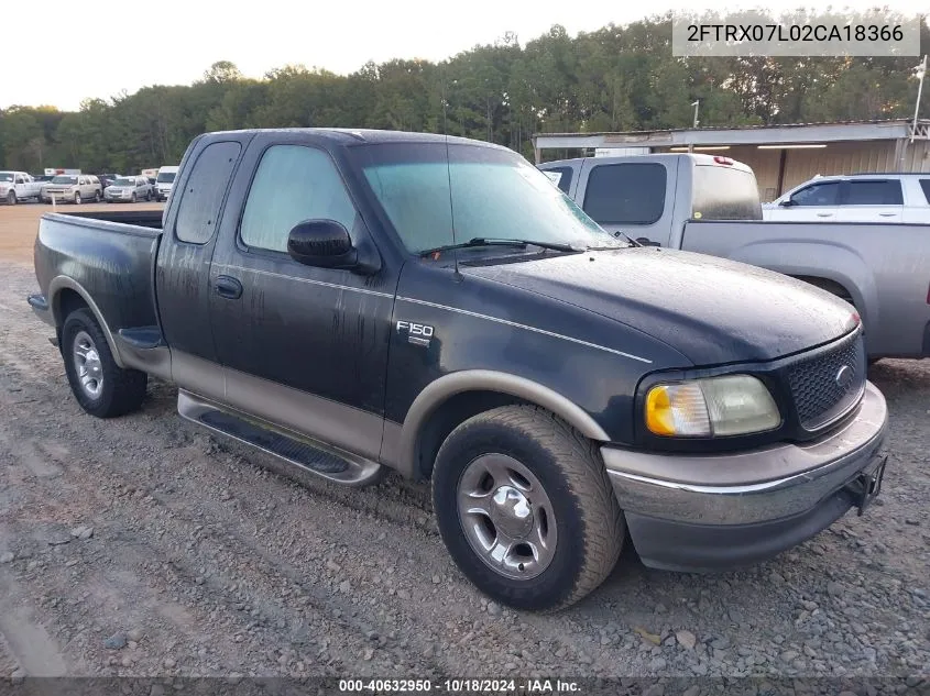 2002 Ford F-150 Lariat/Xl/Xlt VIN: 2FTRX07L02CA18366 Lot: 40632950