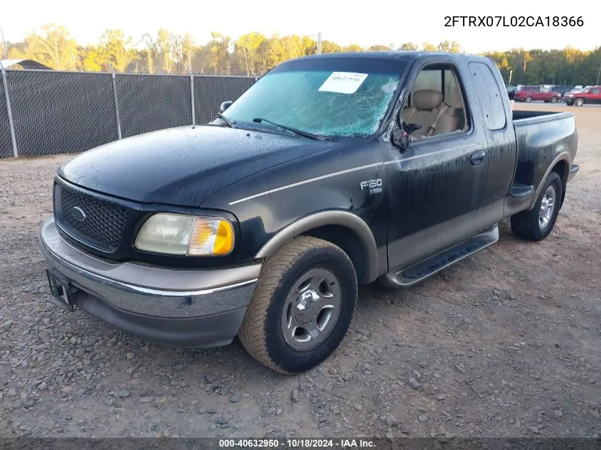 2002 Ford F-150 Lariat/Xl/Xlt VIN: 2FTRX07L02CA18366 Lot: 40632950