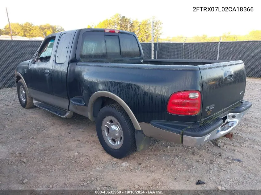 2002 Ford F-150 Lariat/Xl/Xlt VIN: 2FTRX07L02CA18366 Lot: 40632950