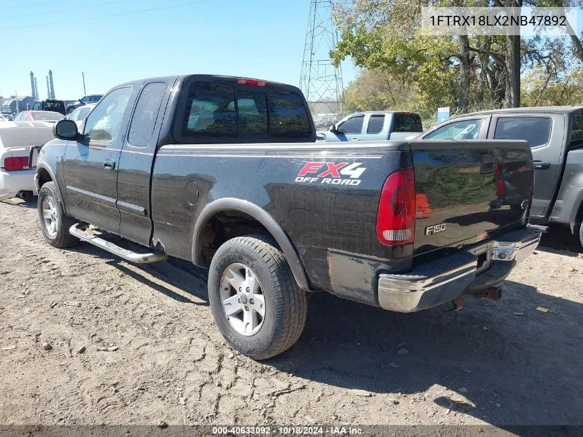 2002 Ford F-150 Lariat/Xl/Xlt VIN: 1FTRX18LX2NB47892 Lot: 40633092