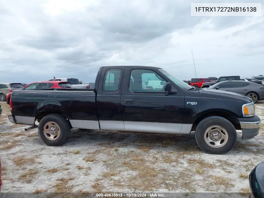 2002 Ford F-150 Xl/Xlt VIN: 1FTRX17272NB16138 Lot: 40635913