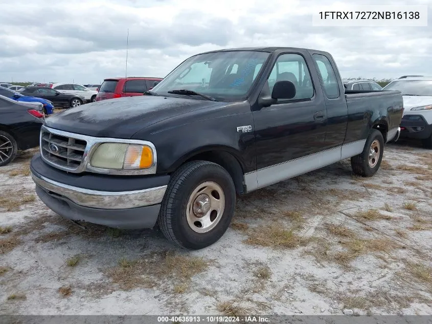 2002 Ford F-150 Xl/Xlt VIN: 1FTRX17272NB16138 Lot: 40635913