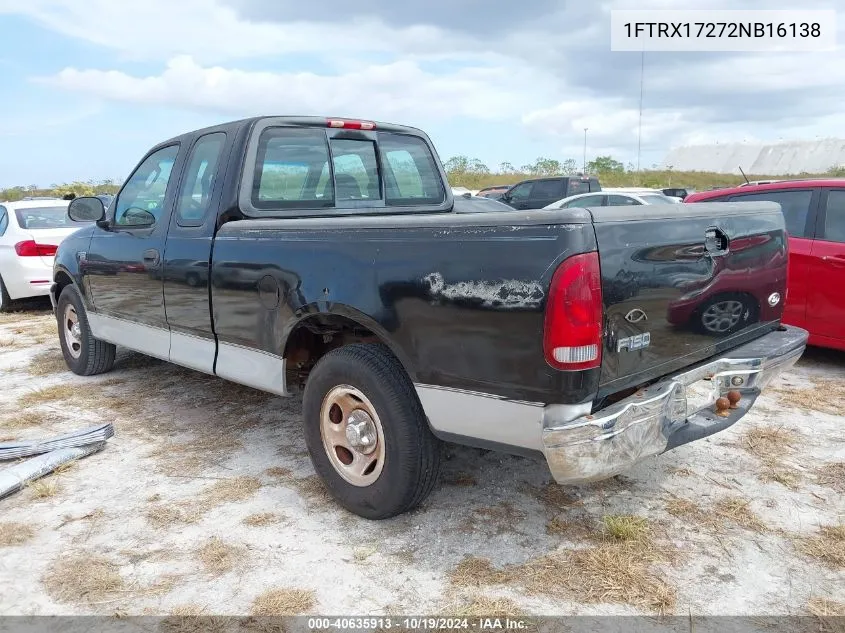 2002 Ford F-150 Xl/Xlt VIN: 1FTRX17272NB16138 Lot: 40635913