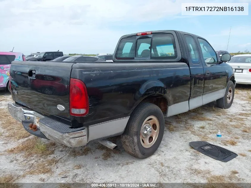 2002 Ford F-150 Xl/Xlt VIN: 1FTRX17272NB16138 Lot: 40635913