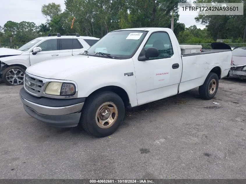 2002 Ford F-150 Xl/Xlt VIN: 1FTRF17242NA93601 Lot: 40652681