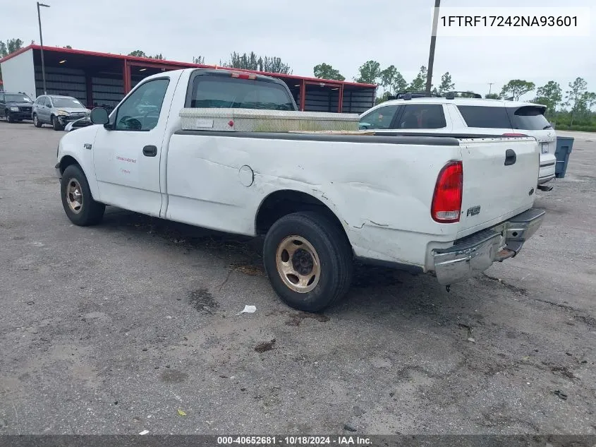 2002 Ford F-150 Xl/Xlt VIN: 1FTRF17242NA93601 Lot: 40652681