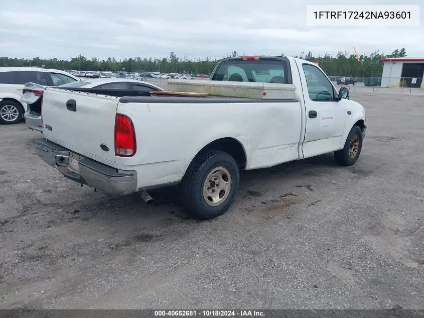 2002 Ford F-150 Xl/Xlt VIN: 1FTRF17242NA93601 Lot: 40652681