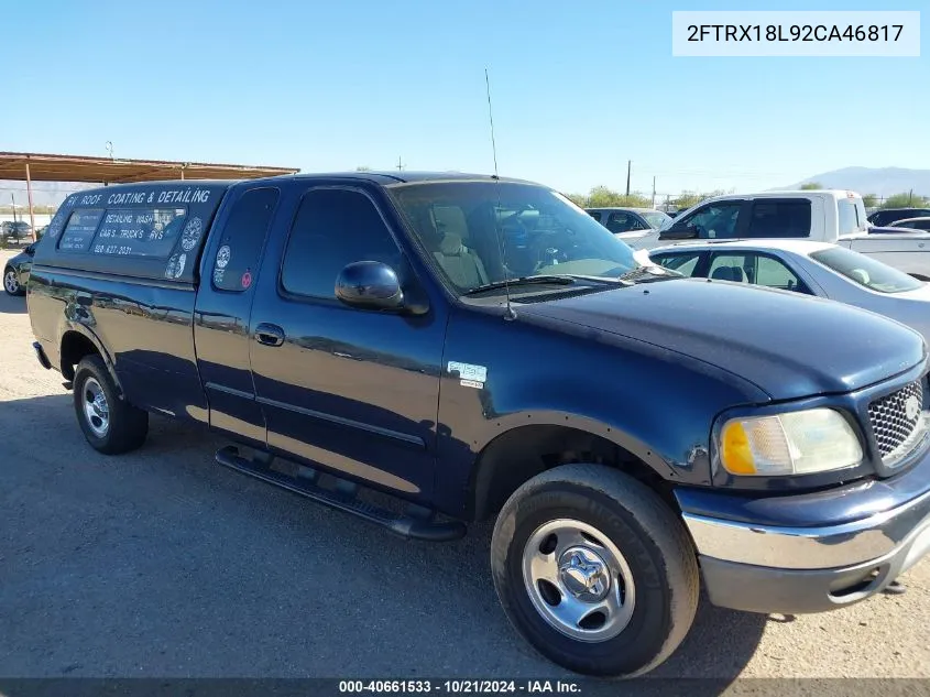 2002 Ford F-150 Lariat/Xl/Xlt VIN: 2FTRX18L92CA46817 Lot: 40661533