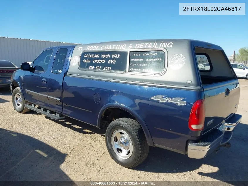 2002 Ford F-150 Lariat/Xl/Xlt VIN: 2FTRX18L92CA46817 Lot: 40661533