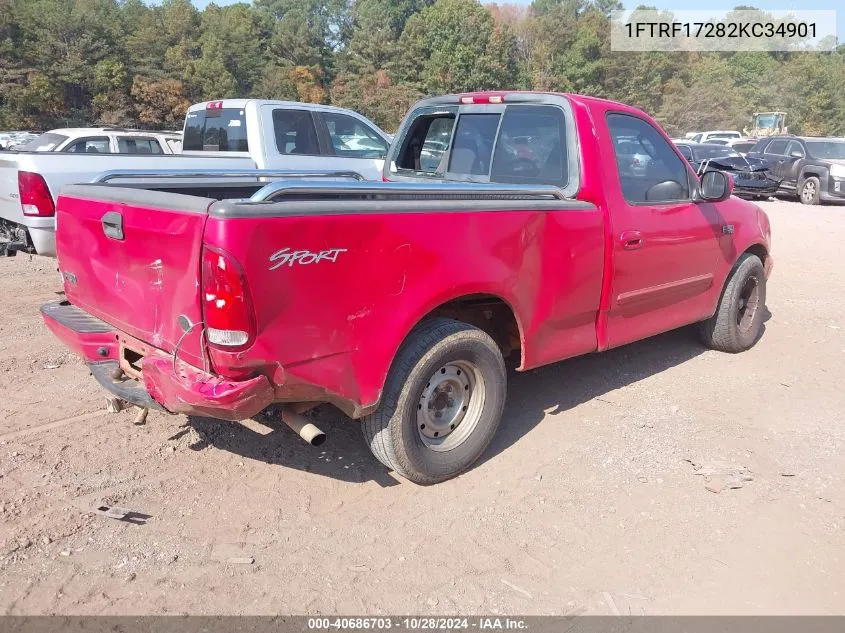 2002 Ford F-150 Xl/Xlt VIN: 1FTRF17282KC34901 Lot: 40686703