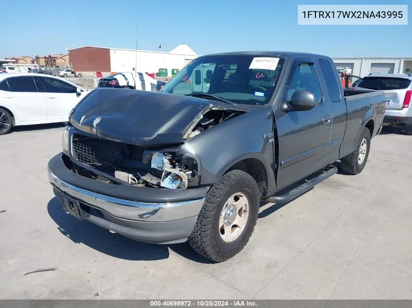 2002 Ford F-150 Lariat/Xl/Xlt VIN: 1FTRX17WX2NA43995 Lot: 40699972