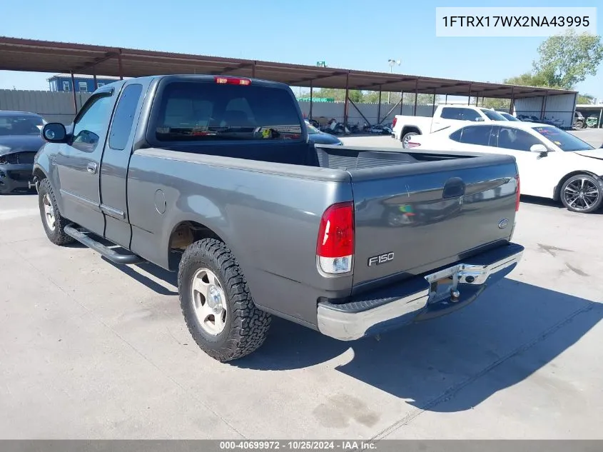 2002 Ford F-150 Lariat/Xl/Xlt VIN: 1FTRX17WX2NA43995 Lot: 40699972