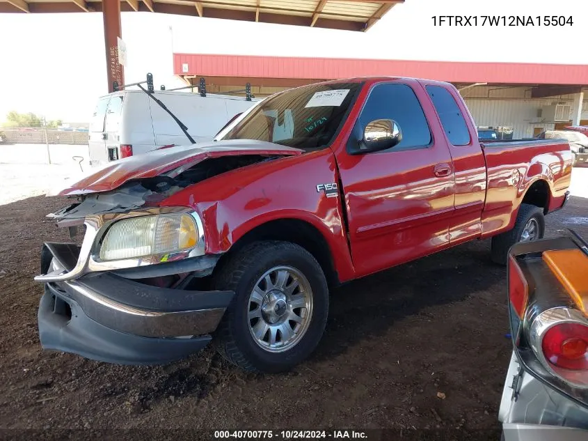 2002 Ford F-150 Lariat/Xl/Xlt VIN: 1FTRX17W12NA15504 Lot: 40700775