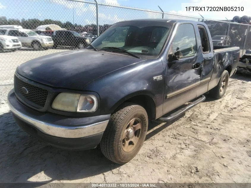 2002 Ford F-150 Xl/Xlt VIN: 1FTRX17202NB05210 Lot: 40713332