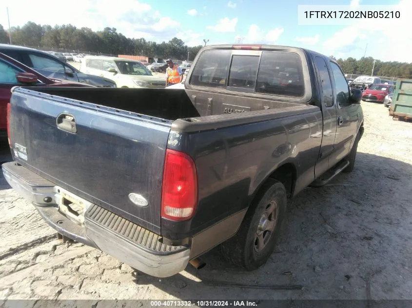 2002 Ford F-150 Xl/Xlt VIN: 1FTRX17202NB05210 Lot: 40713332