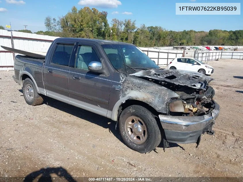 2002 Ford F-150 Lariat/Xlt VIN: 1FTRW07622KB95039 Lot: 40717487