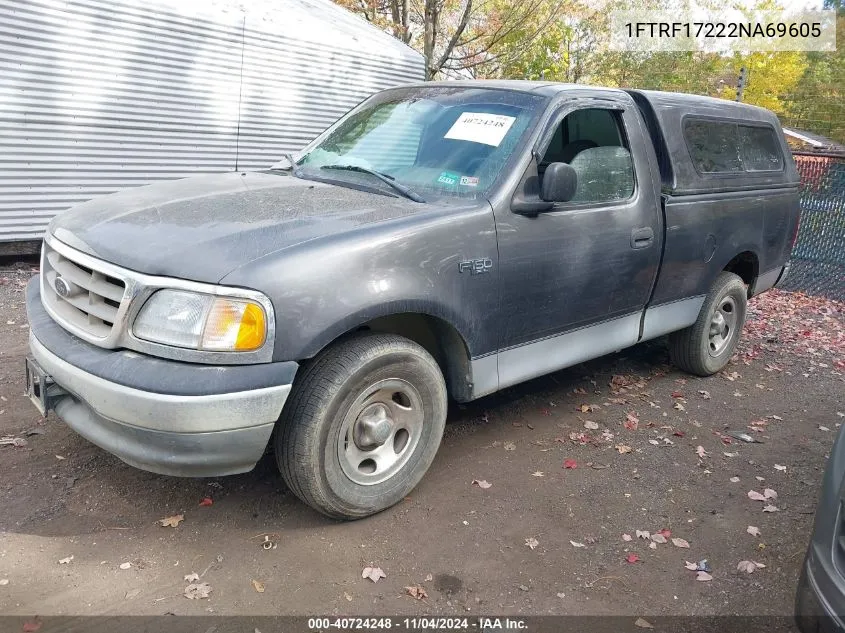 2002 Ford F-150 Xl/Xlt VIN: 1FTRF17222NA69605 Lot: 40724248