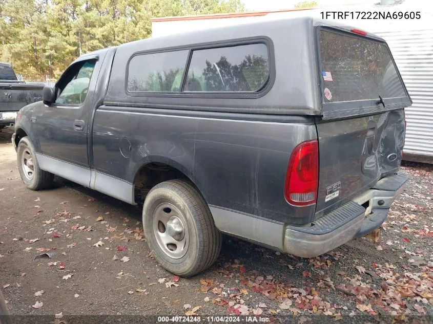 2002 Ford F-150 Xl/Xlt VIN: 1FTRF17222NA69605 Lot: 40724248