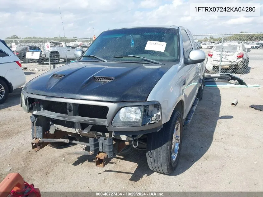 2002 Ford F-150 Xl/Xlt VIN: 1FTRX07242KA04280 Lot: 40727434