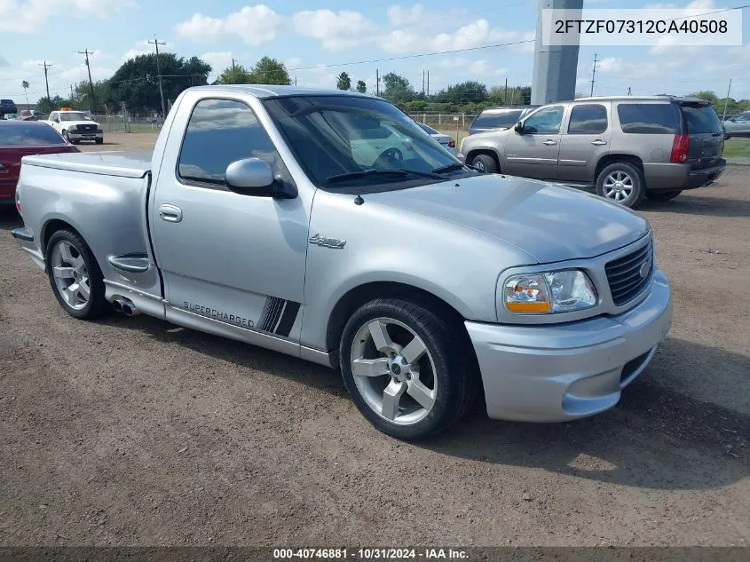 2002 Ford F-150 Lightning VIN: 2FTZF07312CA40508 Lot: 40746881