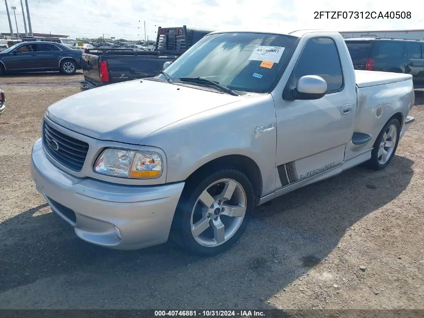 2002 Ford F-150 Lightning VIN: 2FTZF07312CA40508 Lot: 40746881