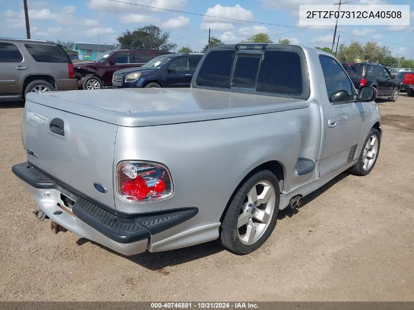 2002 Ford F-150 Lightning VIN: 2FTZF07312CA40508 Lot: 40746881