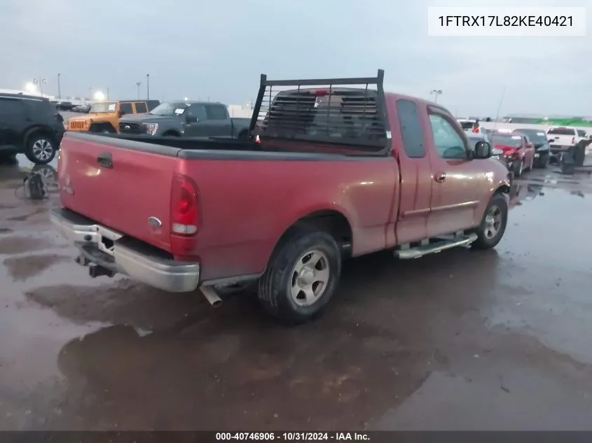 2002 Ford F-150 Lariat/Xl/Xlt VIN: 1FTRX17L82KE40421 Lot: 40746906