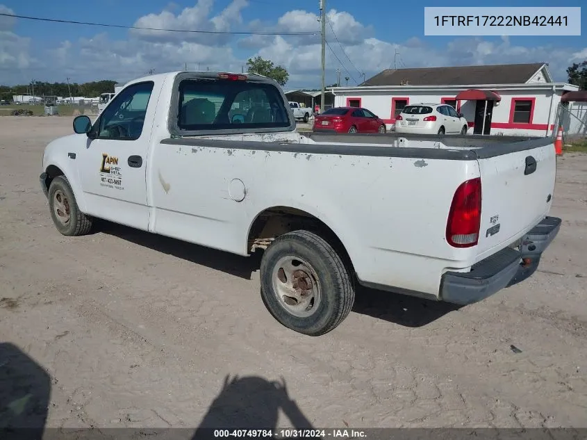 2002 Ford F-150 Xl/Xlt VIN: 1FTRF17222NB42441 Lot: 40749784