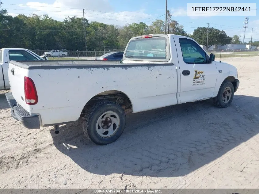 2002 Ford F-150 Xl/Xlt VIN: 1FTRF17222NB42441 Lot: 40749784