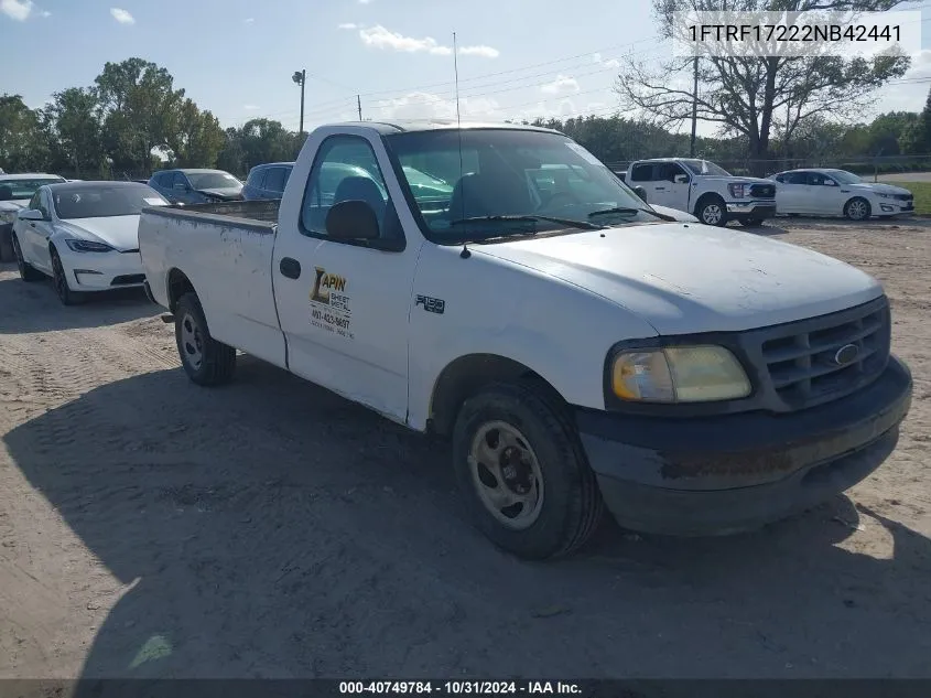 2002 Ford F-150 Xl/Xlt VIN: 1FTRF17222NB42441 Lot: 40749784