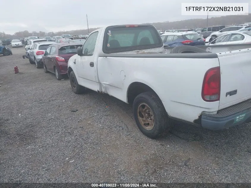 1FTRF172X2NB21031 2002 Ford F-150 Xl/Xlt