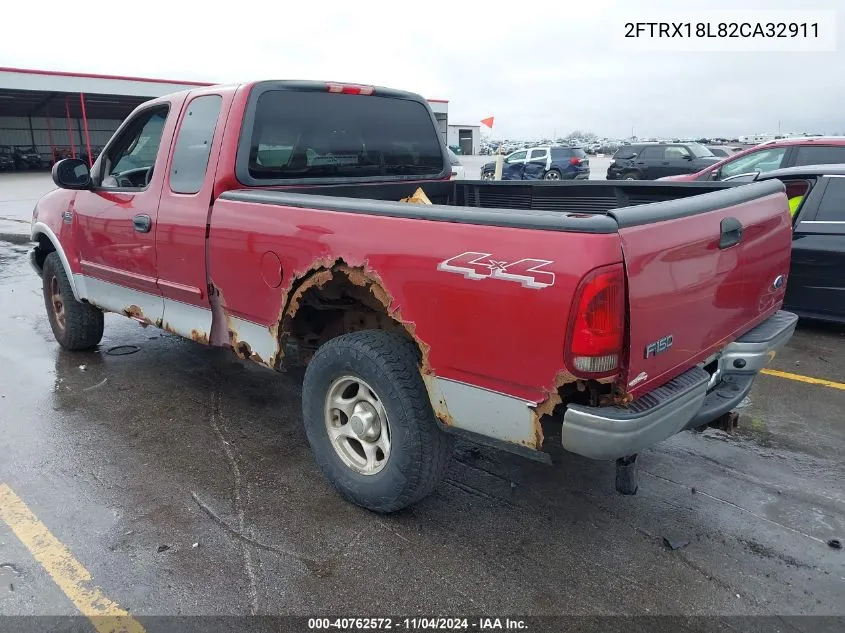 2002 Ford F-150 Lariat/Xl/Xlt VIN: 2FTRX18L82CA32911 Lot: 40762572