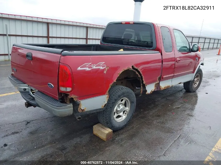 2002 Ford F-150 Lariat/Xl/Xlt VIN: 2FTRX18L82CA32911 Lot: 40762572