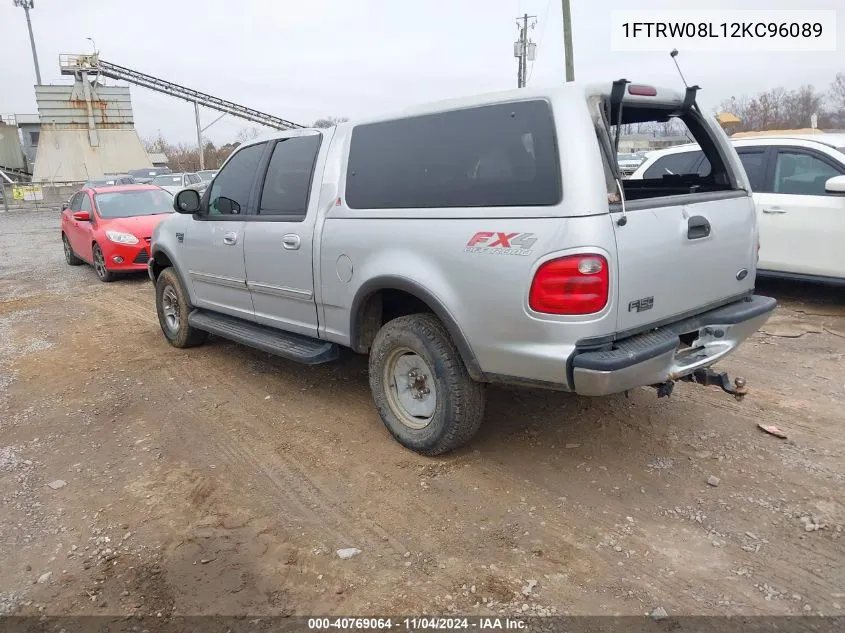 2002 Ford F-150 Lariat/Xlt VIN: 1FTRW08L12KC96089 Lot: 40769064