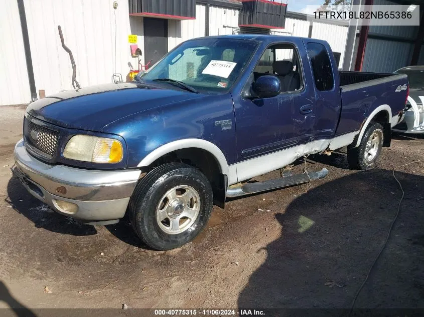 2002 Ford F-150 Lariat/Xl/Xlt VIN: 1FTRX18L82NB65386 Lot: 40775315