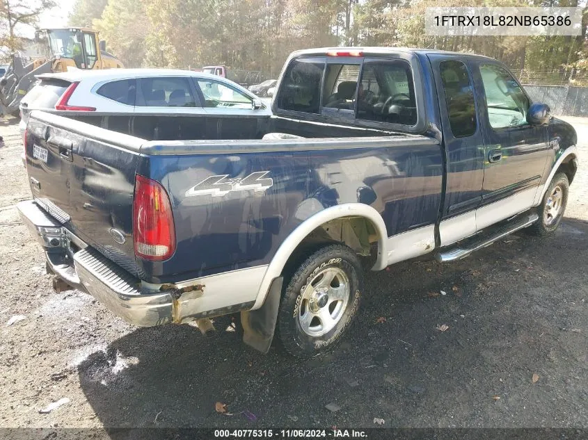 2002 Ford F-150 Lariat/Xl/Xlt VIN: 1FTRX18L82NB65386 Lot: 40775315